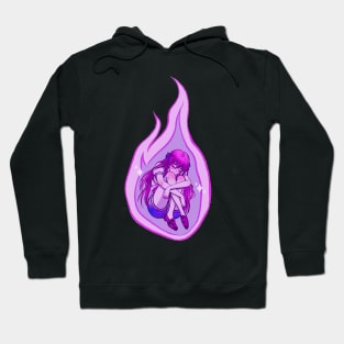 Anime Girl, Flame, Digital Painting Hoodie